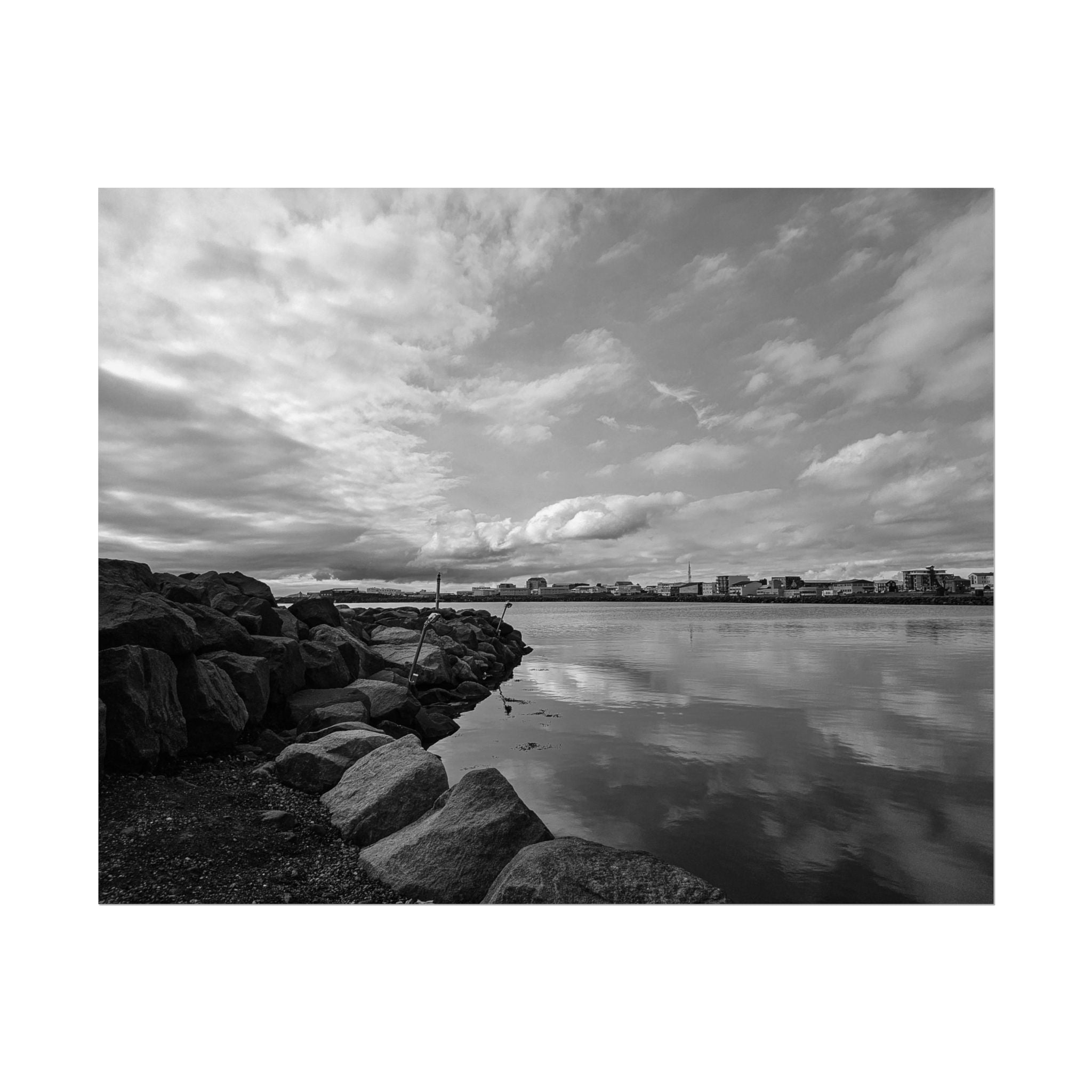 Iceland Black and White Landscape Rolled Poster by Rosetta Creative Boutique, Minimalist Wall Art, Home Decor, Nature Photography, Aesthetic Gift, Modern Room Decor - Rosetta Creative Boutique